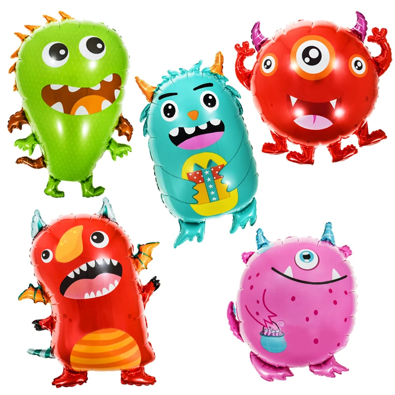 5pcs/Lot Alien Cartoon Monster Helium Balloons Cute Germs Balloon Recovery Healing Theme Party Decorations Baby Shower Kids Toys