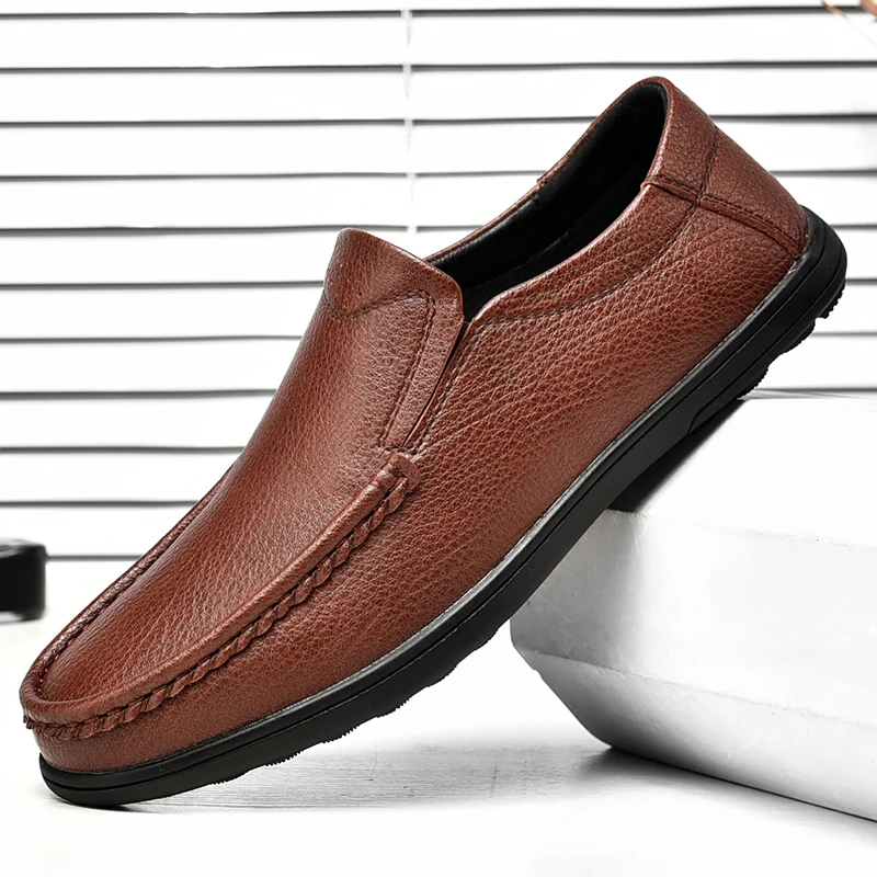 

Fashion Leather Shoes Men Loafers Mens Shoes Slip On Flats Moccasins Man's Shoe Casual Boat Driving Lofer Moccasin