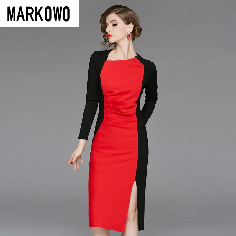 MARKOWO Desinger Brand 2022 new slim fit hip dress female ladies temperament cheongsam dress dress skirt