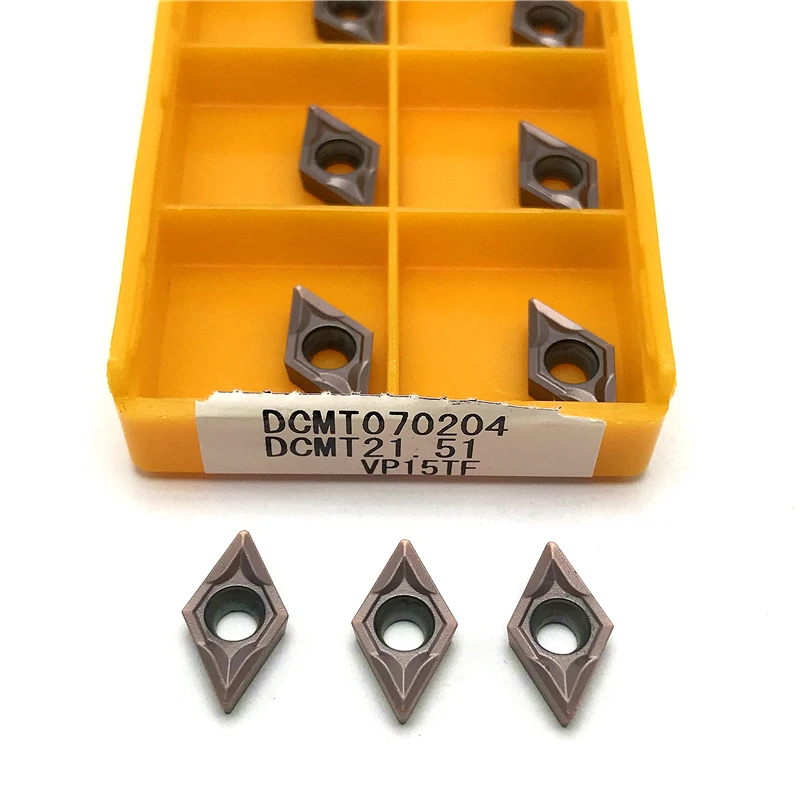 เครื่องมือ CNC dcmt 070204เครื่องกลึงโลหะแบบสอดเครื่องมือกลึงคาร์ไบด์ภายใน VP15TF DCMT070204