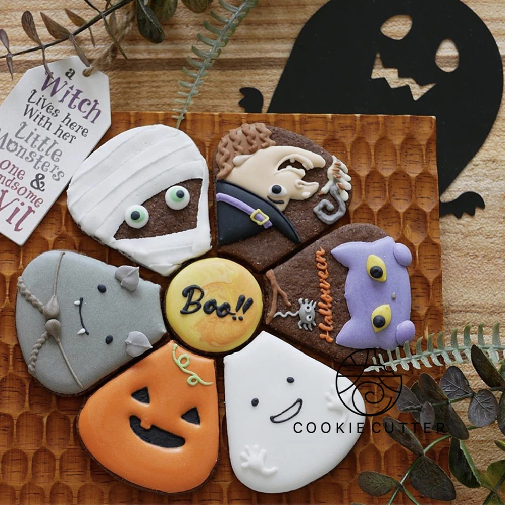2ピース/セットヒマワリ型クッキー型,クリスマスとハロウィーンの型,フォンダン,クッキーカッター,デザート,ベーキングツール