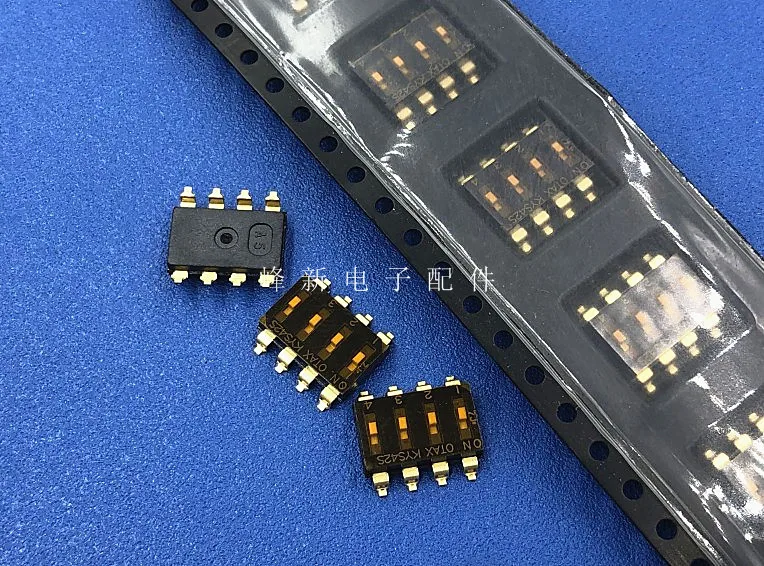 KYS42S Jepang SMD 8-Pin SMD 4-Digit DIP Switch Flat Dial Coding Key Switch 2.54MM