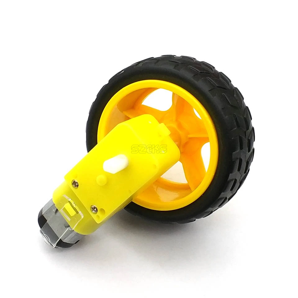 48: 1 DC DC เกียร์มอเตอร์ล้อยางล้อยางสำหรับหุ่นยนต์สมาร์ทรถล้อคุณภาพสูง