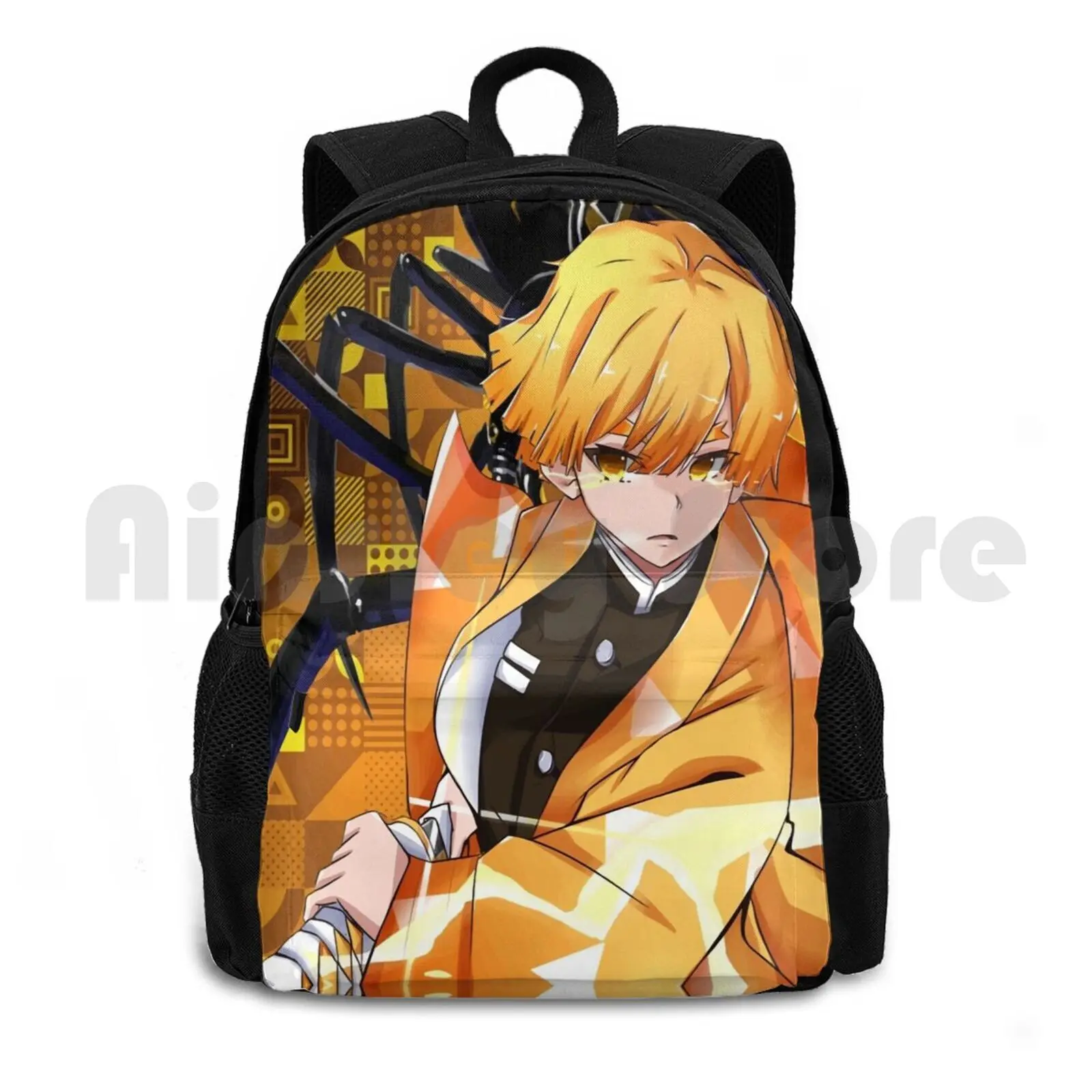 Demon Agatsuma Outdoor Hiking Backpack Waterproof Camping Travel Demon Agatsuma Demon Anime Manga Abstract Modern Kimetsu No