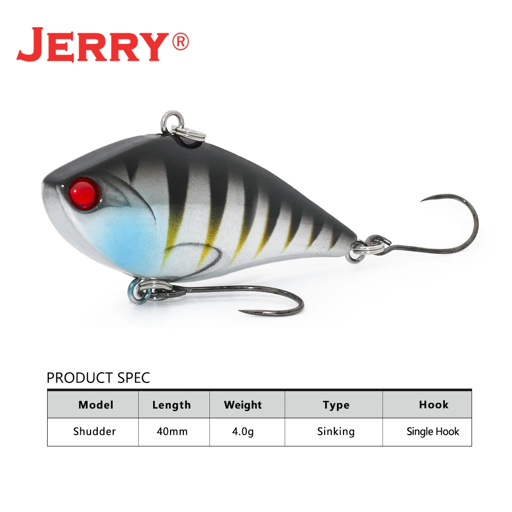 Jerry Shudder Plastic VIB Sinking Fishing Lure 4g Artificial Wainter Hard Lure Single Hook UV Coating Vibration Fishing Tackle