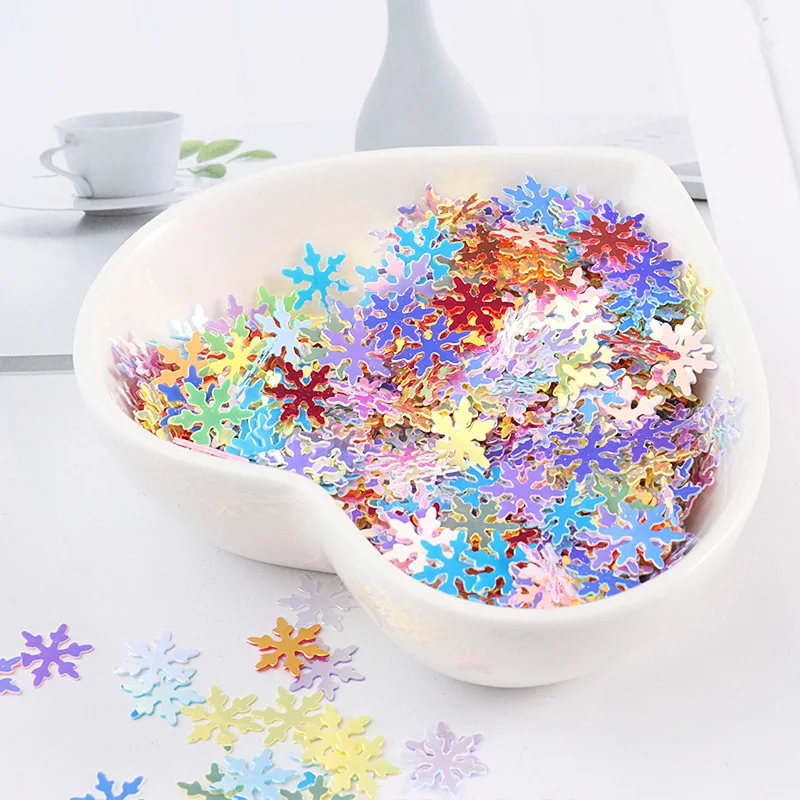 9mm snowflake sequins nails beauty DIY sequins handmade materials crystal clay beads wedding party throwing sequins