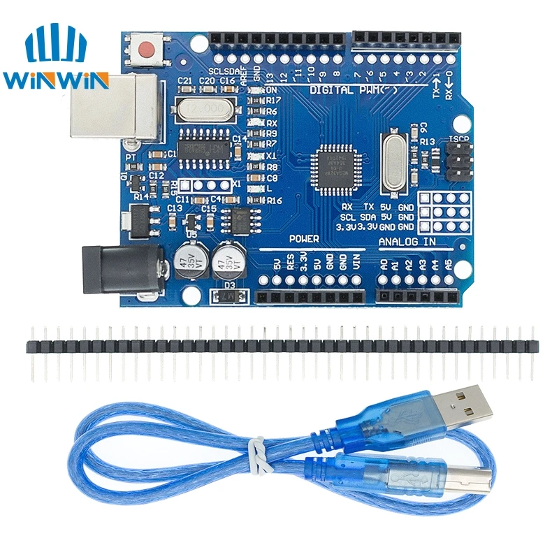 1pcs UNO R3 CH340G+MEGA328P ATMEGA16U2 USB cable 2.4 TFT LCD screen Chip 16Mhz UNO R3 boad UNO Proto Shield For Arduino