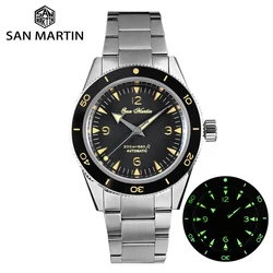 San Martin Watch Men 39.5mm Sandwich Dial NH35 Automatic Self Winding Sapphire C3 orologi meccanici di lusso sportivi luminosi