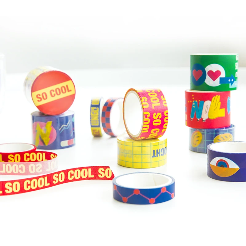 So Cool Paper Washi Tape Novelty Slogan Poster Adhesive Masking Tapes Stickers for Diary Decoration Home DIY Art School A6733