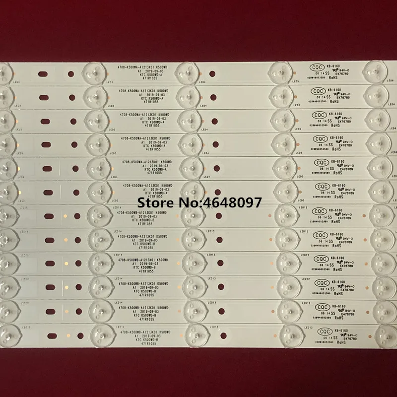 12 Pieces/lot 50PFL3040 K500WD6 LED strip 4708-K500WA-A1213K01 4708-K500WB-A1213K01 K500WD 8 LEDs