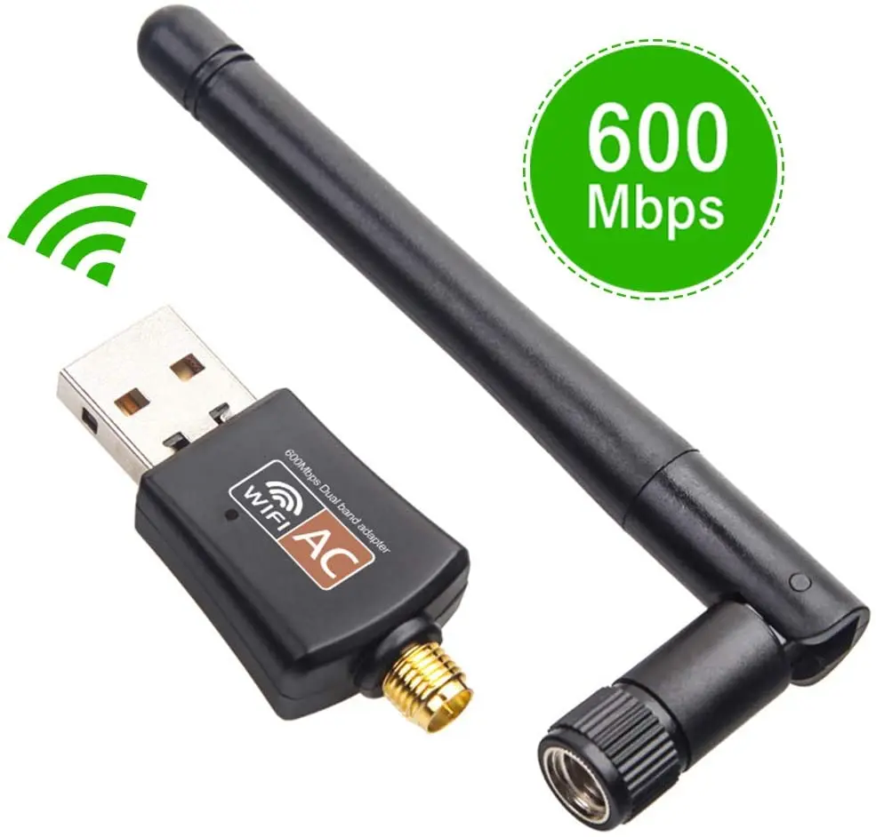 AC600 Wirelss Dongle 2.4GHz 5GHz 802.11ac Wi-Fi Adapter Dual Band Wireless Network Card for PC