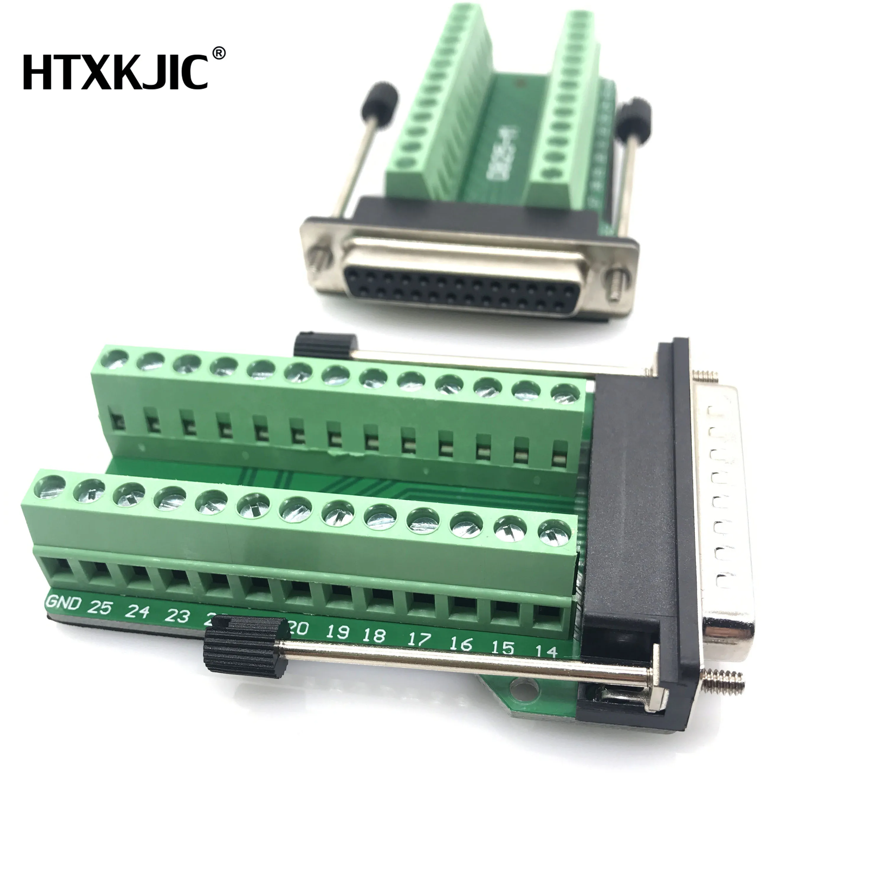 DB25 D-SUB Konektor Terminal 2 Baris Papan PCB Breakout Plug 25Pin Betina