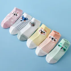 Lawadka 5Pairs/set New Summer Thin Newborn Baby Boys Girls Socks Cotton Infant Floor Sock Casual Cartoon Toddler 0-24Month