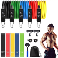 11Pcs Resistance Bands Set Expander Yoga Exercise Fitness Rubber Tubes Band Stretch Training Home Gyms Workout Elastic Pull Rope