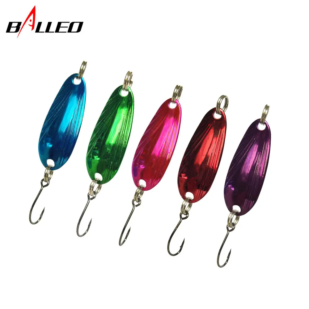 BALLEO fishing metal colorful spoon baits 1.4g/1.8g/2.2g/2.5g/3g/3.3g Sequins Bait mini bait for trout single hook