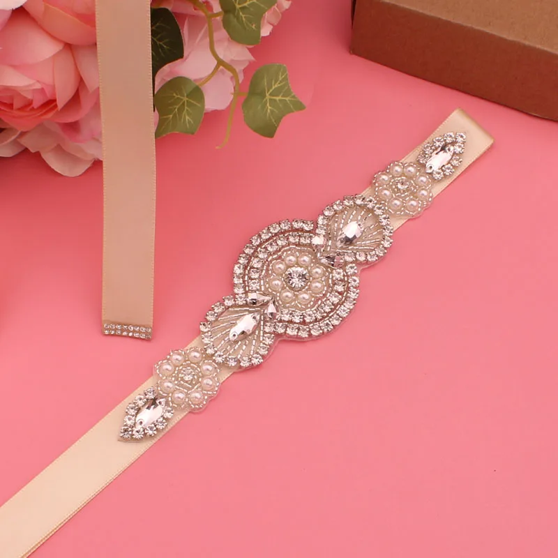 Women's rhinestone belt  handmade wedding accessories bridal belt best-selling bridal party white rhinestone belt