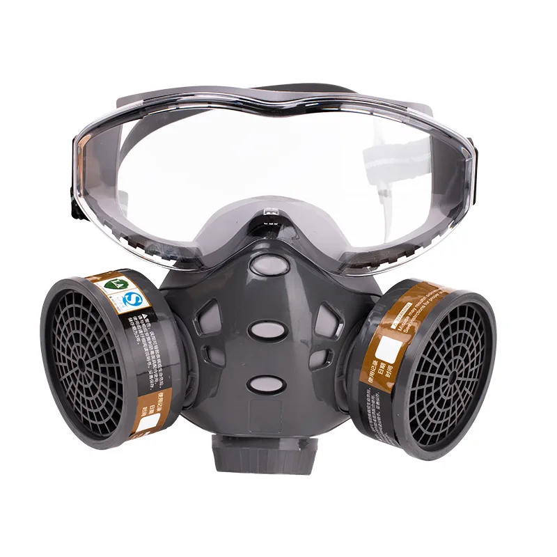 Máscara de Gas con filtros activada, gafas de seguridad de carbono, máscara protectora para pintura en aerosol, decoración de pesticidas, respirador