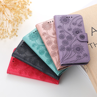 Leather Wallet Case For Xiaomi 14 Civi 15 Ultra POCO C55 C61 C65 C71 C85 M3 M4 M6 M7 F5 F6 X6 X7 Pro Sun Flower Phone Flip Cover