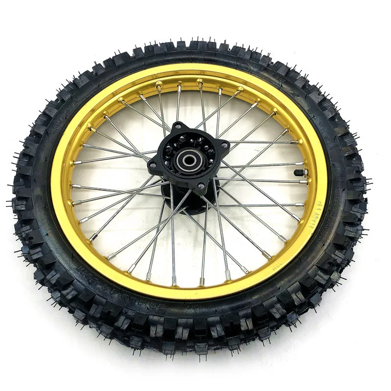 Front 14inch Pit Bike wheels GuangLi 60/100-14 Tyre Aluminum Alloy Rims with 32 holes spoke CRF PRO KLX YZF 110cc