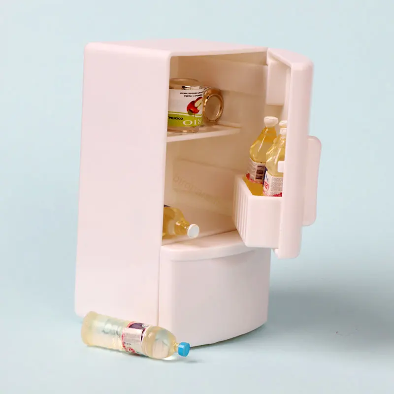 Refrigerador en miniatura para casa de muñecas, muebles de cocina, accesorios de decoración para sala de estar, Mini juguetes de nevera, 1/12