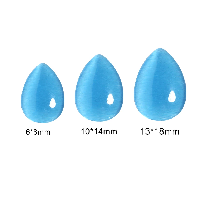 10/20/30pcs Glass Mix Color 6*8/10*14/13*18mm Cat Eye Water Drop Flatback cabochon per decorazioni di gioielli fatti a mano fai da te