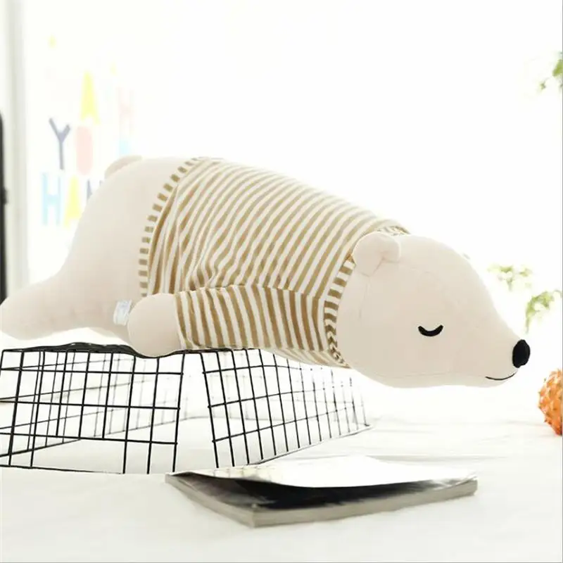 35-110CM Kawaii Dressing Polar Bear Plush Doll Soft Stuffed Sleeping Bear Pillow Animal Plush Toys Cartoon Gifts