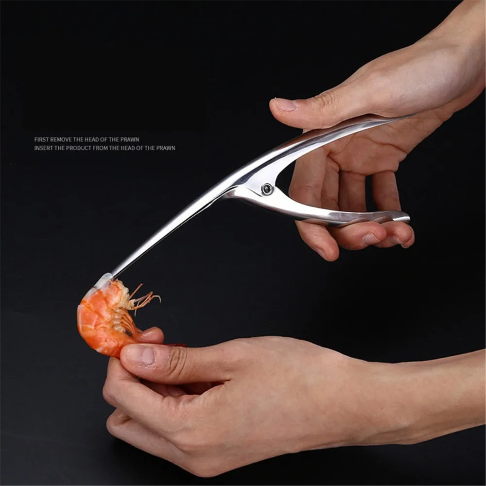 304Stainless Steel Creative Prawn Peeler Practical Shrimp Deveiner Device Fishing Knife Kitchen Cooking Seafood Gadget Tools