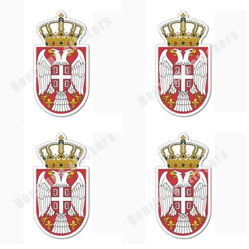 

4-piece Set of Serbia Badge Laptop Macbook Bumper Sticker National Flag Car Body Car Window Decoration Waterproof and Sunscreen