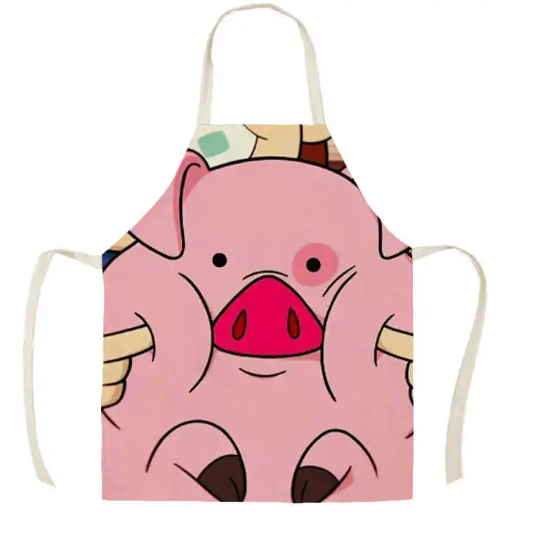 Cute Piggy Pink Pig Apron Adult Kids Kitchen Linen Household Cleaning Ladies Household Cooking Antifouling Apron Wholesale Price