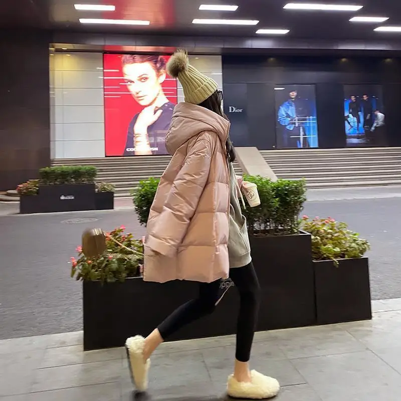 2022 New Kawaii Korean Style Coat Loose Warm Thick Winter Mid-length Bread Coat Jacket Girl Down Cotton Jacket Women Students