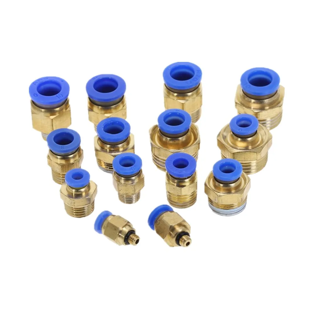 50Pcs Pneumatic Fitting Tube Connector Fittings Air Quick Water Pipe Push In Hose Quick Couping PC4-01 PC6-02 PC8-02