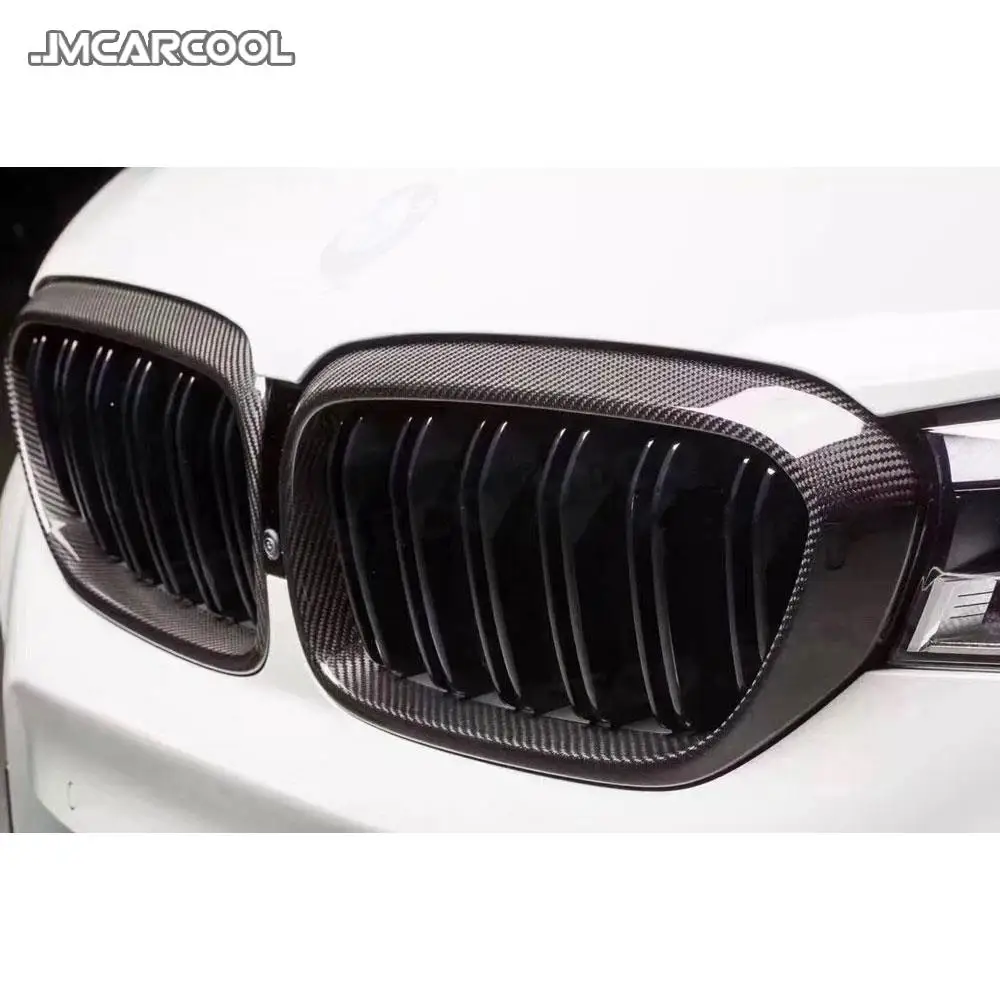 Dry Carbon Fiber Front Grill Frame Middle Grille Trim Cover Exterior Decoration For BMW 5 Series G30 F90 M5 2018 2019