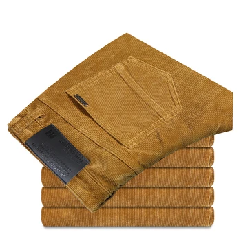 高品質新秋と冬の男性のズボンストレートコーデュロイコーデュロイパンツ通気性カジュアルパンツ
