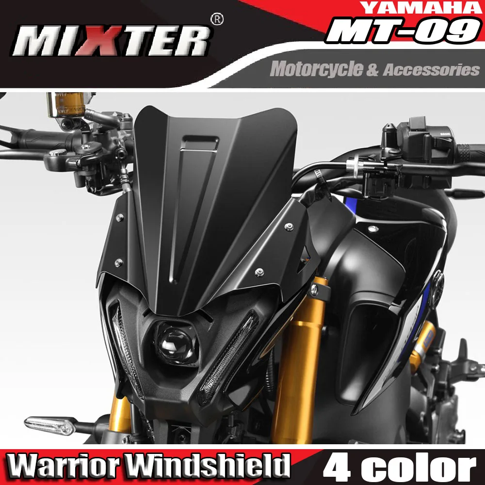 For YAMAHA MT-09 MT09 2021 2022 MT 09 Motorcycle Accessories Aluminum Touring Sports Warrior Windshield Windscreen Kit Deflector