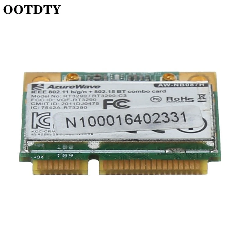 AW-NB087H رالينك RT3290 شرائح IEEE 802.11 b/g/n 150Mbps بلوتوث 3.0HS نصف الحجم البسيطة بكيي اللاسلكية واي فاي بطاقة WLAN محول