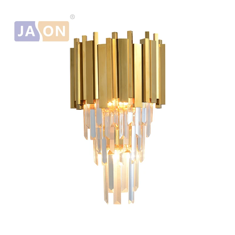 

Gold Chrome Silver Stainless Steel Crystal Clear LED Lamp LED Light Wall lamp Wall Light Wall Sconce For Bedroom