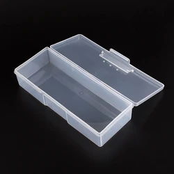 Plastic Transparent Nail Supplies Tools Storage Box Push Grinding Blocks Organizer Medicine Container 19x7.5x3.9 cm