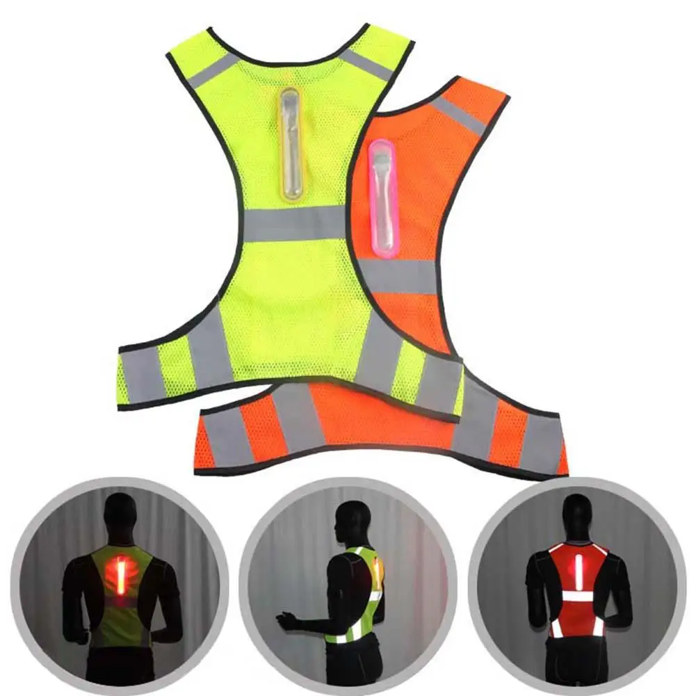 LED Light Up Reflective Safety Vest Running Cycling Night Visibility Jacket