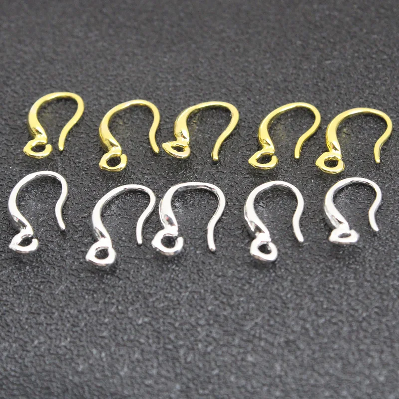 10pcs/lot 14x8mm 925 Sterling Silver French Earring Hooks Wire Settings Base Earrings Clasp Findings Earring Making Supplies