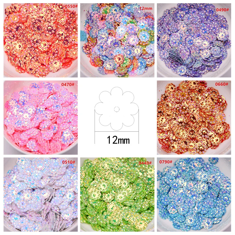 Mix Color Sequin PVC Round Cup Sequins Paillettes Sewing Wedding Crafts Women Garments Accessories