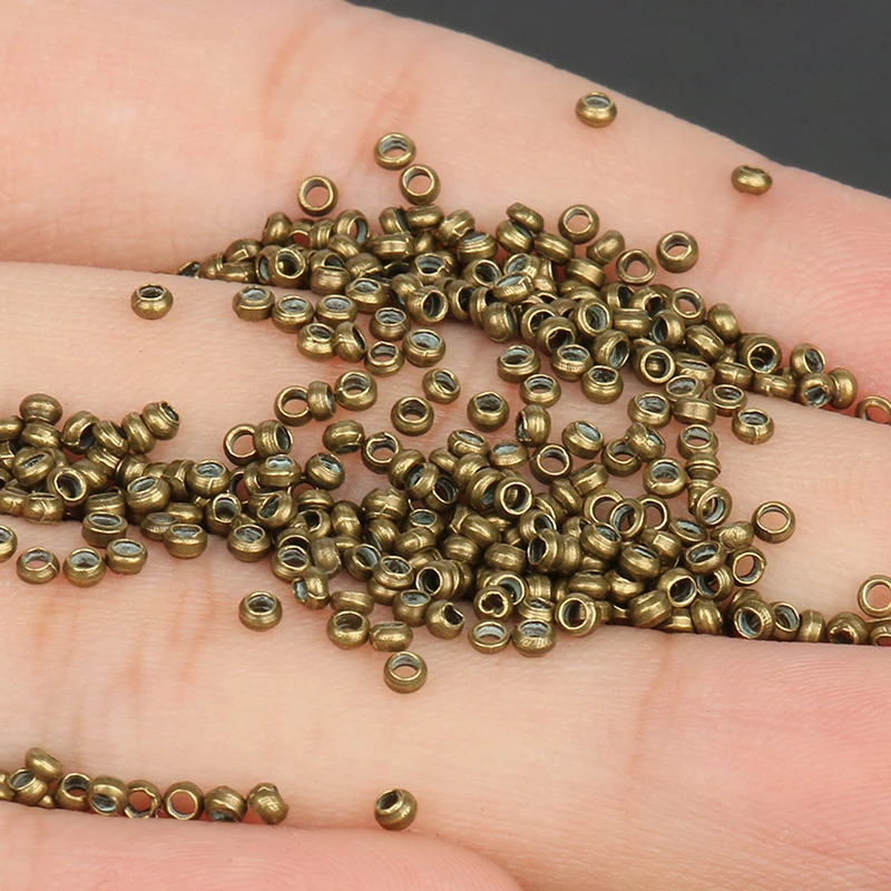 1000pcs Gold Plated Copper Crimp Beads, 2.5mm