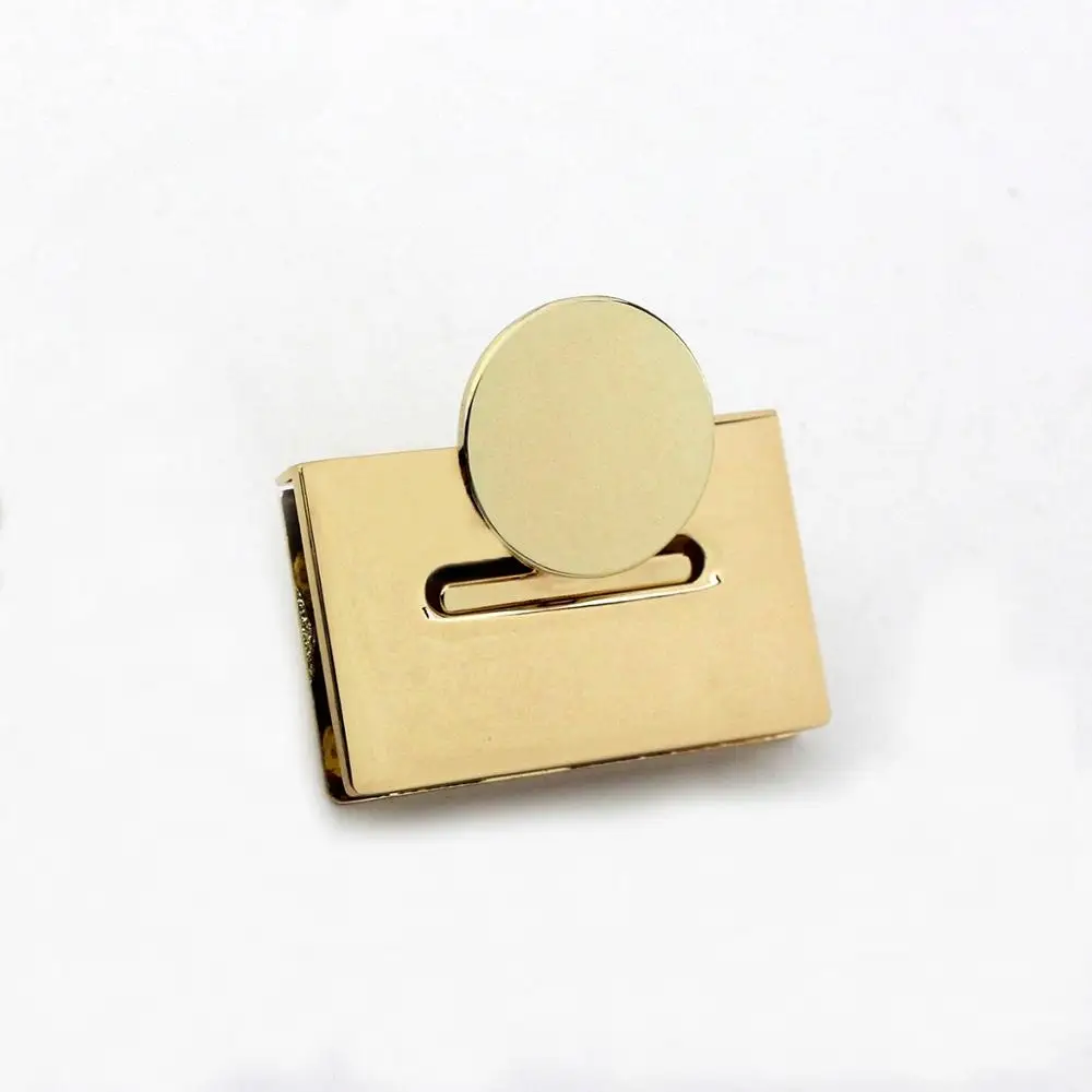 1x Metal Rectangle Push Lock Turn Lock Bag Briefcase Spring Lock Snap Decorative Clasps Closure Leather Craft Hardware Accessory