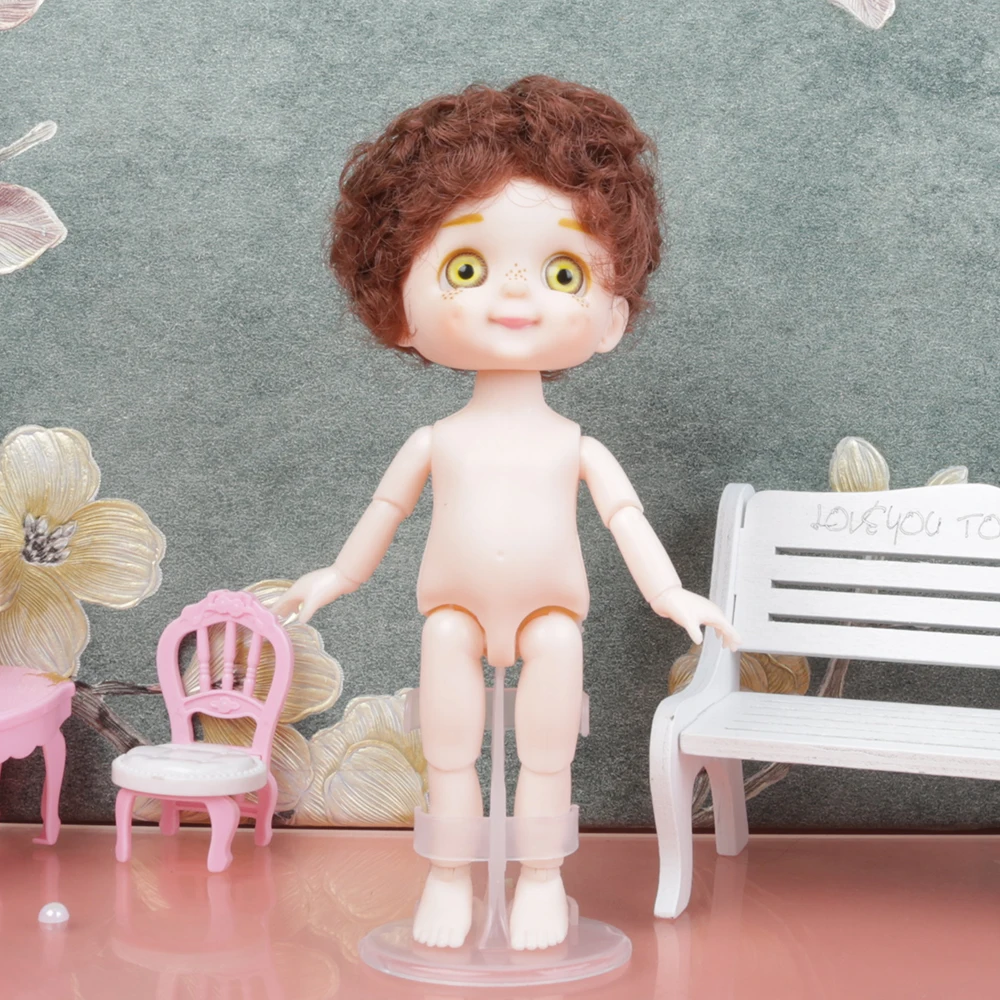 Nude Body BOY Cute Face BJD Doll 13 Joint 16cm Blue Yellow eyes Nude Little boys Make Up Toy kids Gift  Dolls