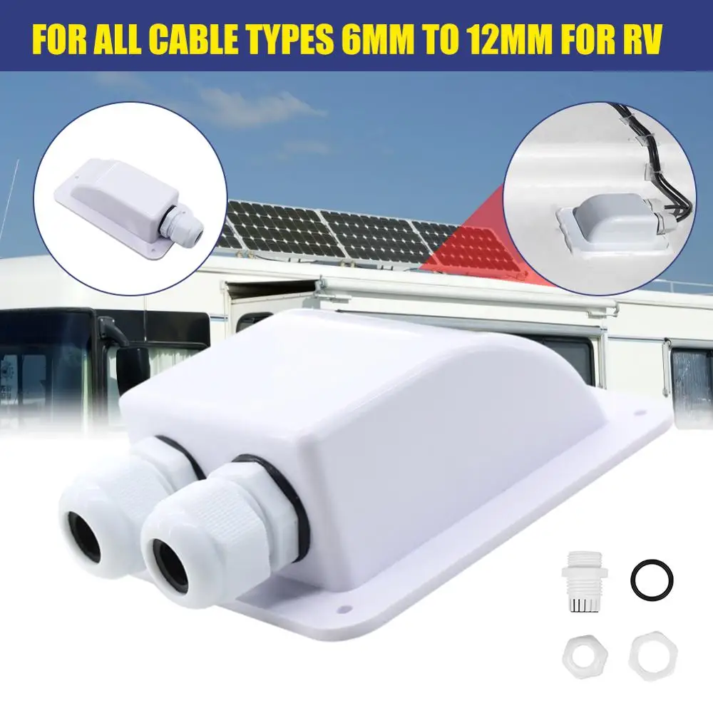 NEW Roof Wire Entry Gland Box Solar Panel Cable Motorhome Caravan Boat Junction Box