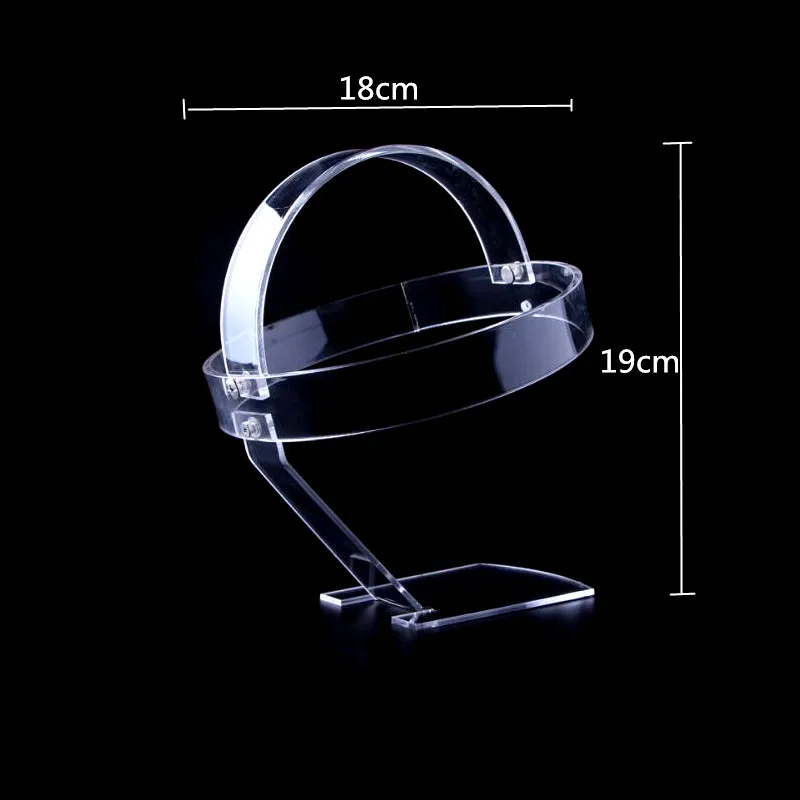 Free shipping Led Headlamp display stand acrylic Headlight Hunting Outdoor Camping Flashlight holder hat cap wig display rack