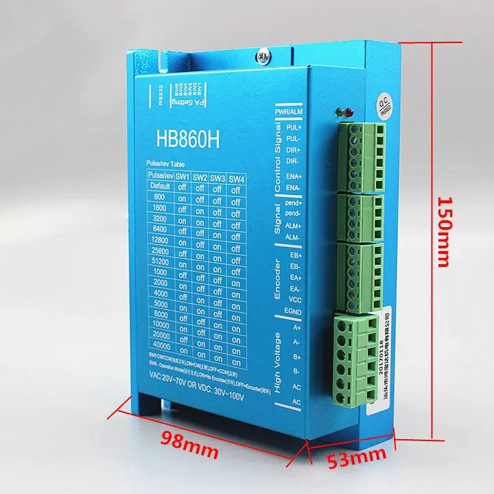 Nema 34 Servo Motor 86HB250-118B+HB860H Closed-loop Step Motor 8.5N.m Nema 34 86 Hybird Closed Loop 2-phase Stepper Motor Driver