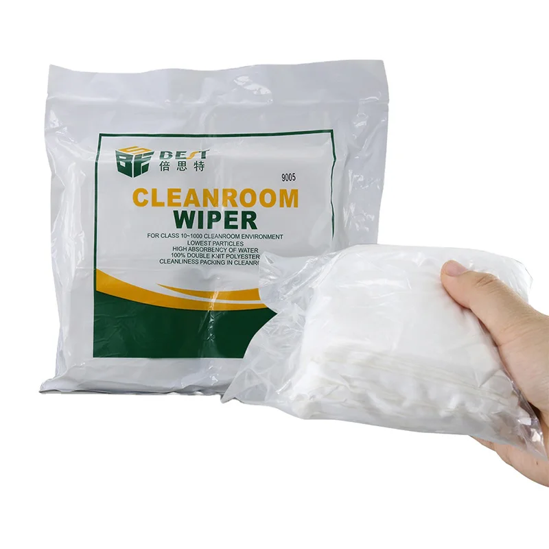 

BST 9005 9x9" Class 100 Polyester Cleanroom Wiper for Mobile Phone LCD Screen Glasses Camera Cleaning ESD Dust Removal Cloth