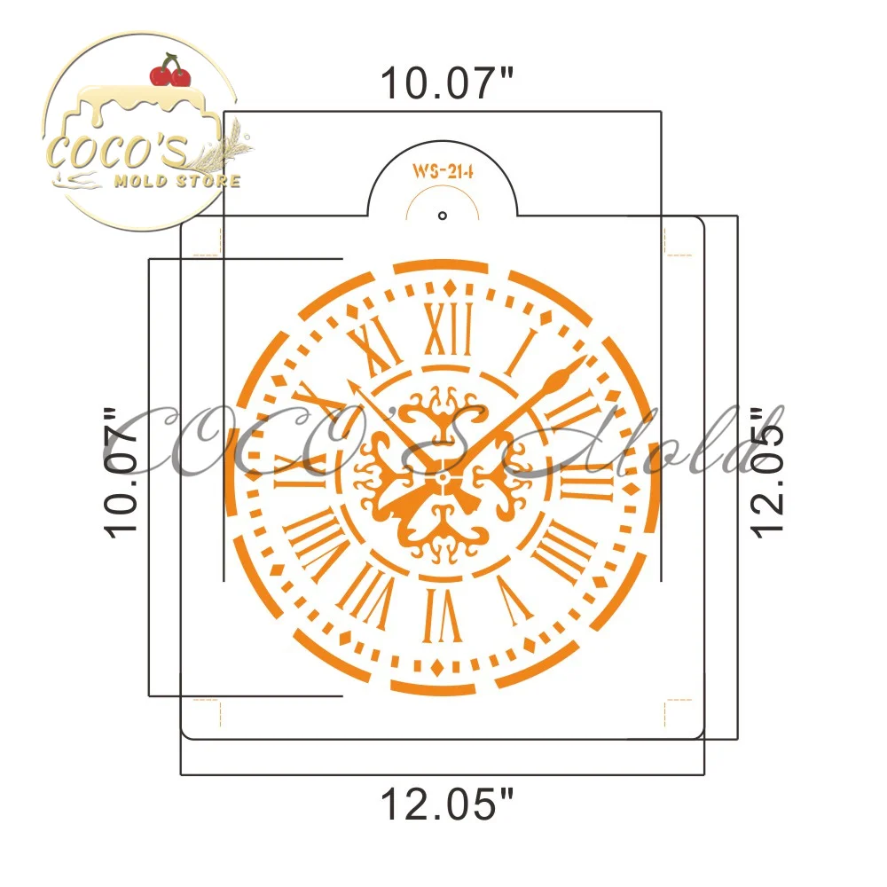 Clock Pattern Plastic Cake Stencil Scrapbooking Art Wall Cake Border Sticker Template Mold Cake Decorating Tools Bakeware