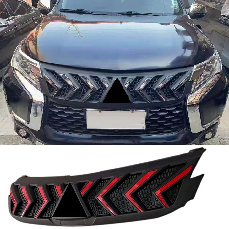 Vechile Front Grill Grille Fit For Mitsubishi Pajero Sports 2016 2017 2018 Racing Grills Front Bumper Mesh Mask Cover Car Parts