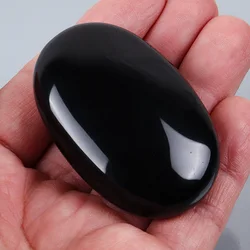 Obsidian Hot Stone SPA Back Massage Crystal Jade Palm Stone Hand Massager Worry Chakra Healing Skin Care Body Beauty Product
